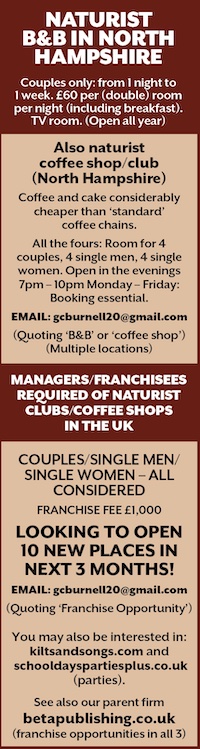 Naturist B&B and franchise classified