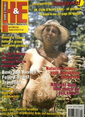 H&E (Health & Efficiency) naturist magazine, April 2000 print edition